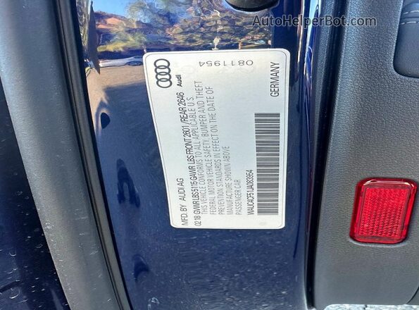 WAUC4CF51JA083954 2018 AUDI OTHER Blue Rear interior view