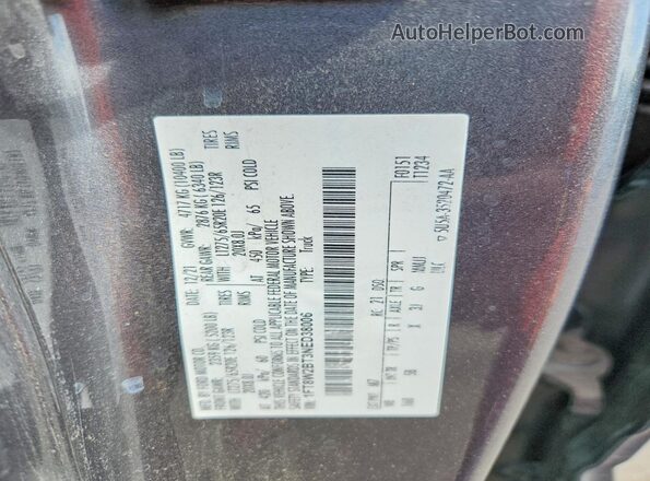 1FT8W2BT3NED38006 2022 FORD F250 Серый Вид наклейки с VIN-кодом