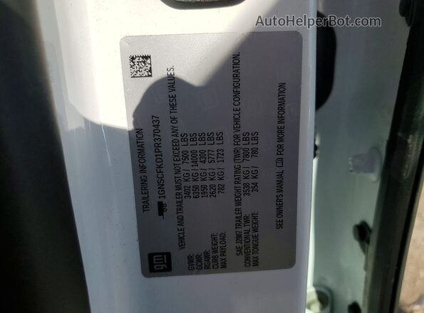 1GNSCFKD1PR370437 2023 CHEVROLET SUBURBAN White Панорамний вид салону 360°