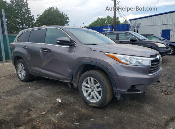 5TDZARFH3GS021163 2016 TOYOTA HIGHLANDER Gray Դիմացի տեսք