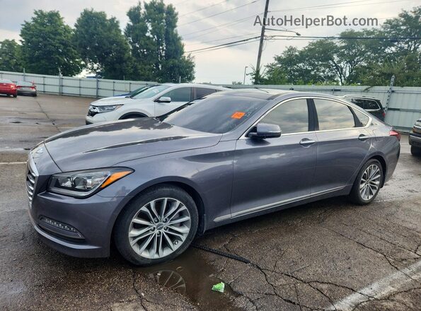 KMHGN4JEXGU134384 2016 HYUNDAI GENESIS Gray Trasero izquierdo