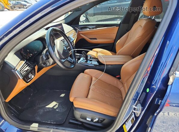 WBA53BH03MWX03301 2021 BMW 5 SERIES Blue Dashboard view