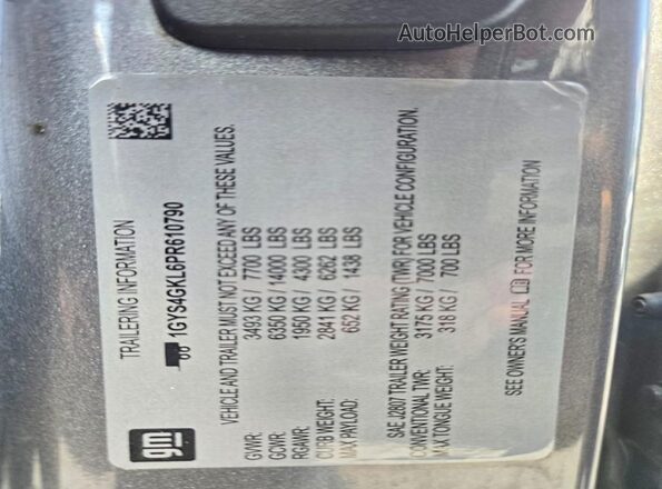 1GYS4GKL6PR610790 2023 CADILLAC ESCALADE Charcoal უკანა სალონის ხედი