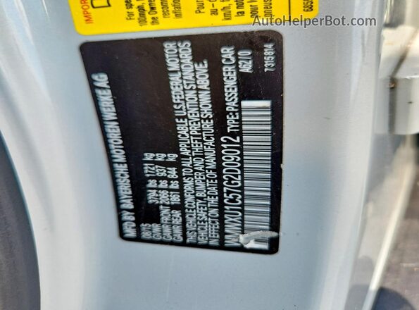 WMWXU1C57G2D09012 2016 MINI COOPER Silver VIN კოდის სტიკერის ხედი
