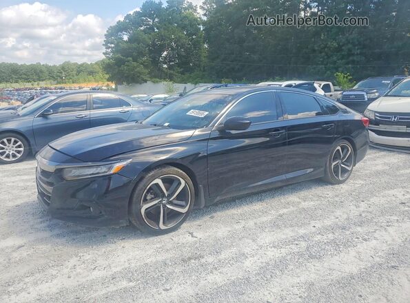 1HGCV1F32MA037879 2021 HONDA ACCORD Black Tył lewy
