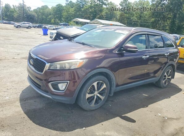 5XYPH4A56GG027734 2016 KIA SORENTO Темно-бордовый Задняя левая четверть