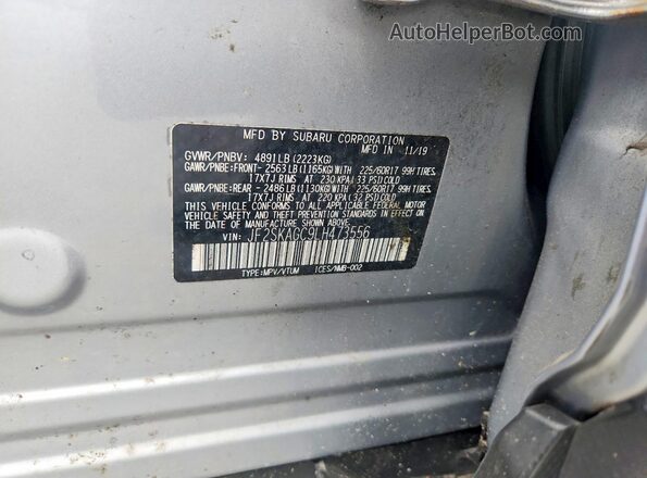 JF2SKAGC9LH473556 2020 SUBARU FORESTER Silver სალონის 360-გრადუსიანი ხედი