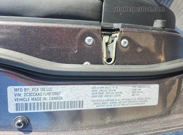 2C3CCAAG1LH212657 2020 CHRYSLER 300 Charcoal Engine compartment view