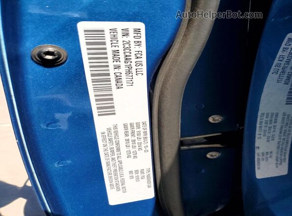 2C3CCAAG1PH677171 2023 CHRYSLER 300 Blue Вид наклейки з VIN-кодом
