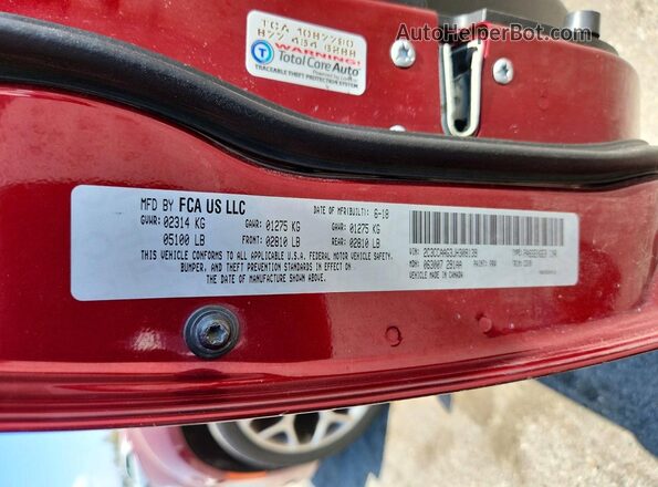 2C3CCAAG3JH308139 2018 CHRYSLER 300 Бордовый Вид подкапотного пространства