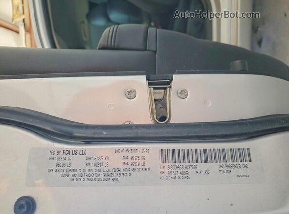 2C3CCAAG3LH137606 2020 CHRYSLER 300 Серебряный Вид подкапотного пространства