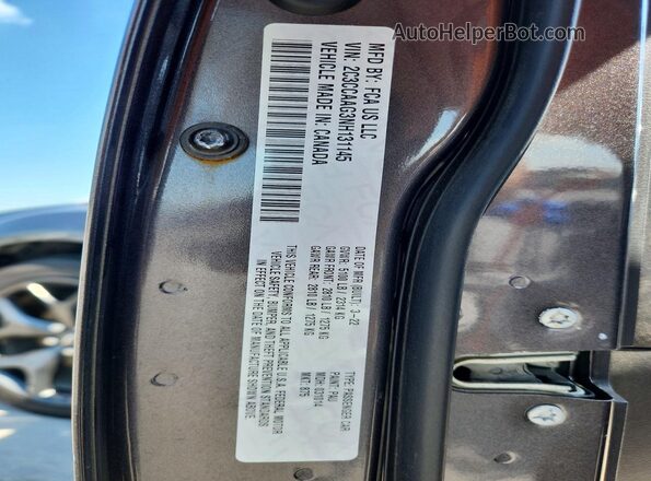 2C3CCAAG3NH131145 2022 CHRYSLER 300 Gray Vista de la etiqueta del VIN