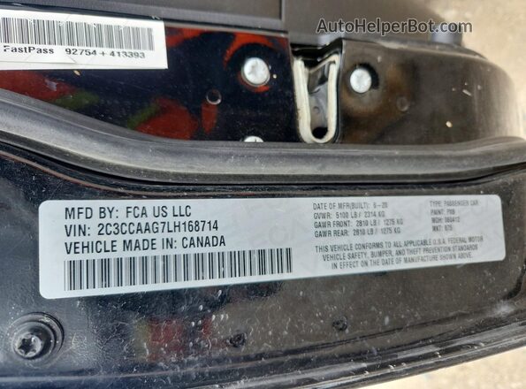 2C3CCAAG7LH168714 2020 CHRYSLER 300 Черный Вид подкапотного пространства