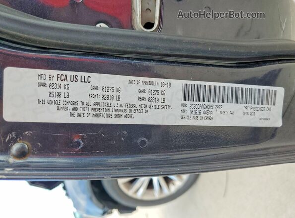 2C3CCAAGXKH517072 2019 CHRYSLER 300 Black Vista del compartimento del motor