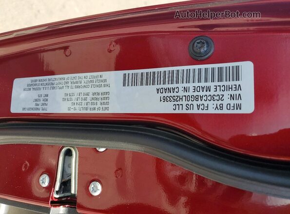 2C3CCABG0LH253361 2020 CHRYSLER 300 Burgundy Engine compartment view
