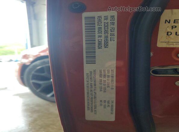 2C3CCABG1MH505054 2021 CHRYSLER 300 Orange VIN კოდის სტიკერის ხედი