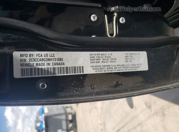 2C3CCABG3NH131080 2022 CHRYSLER 300 Black VIN sticker view