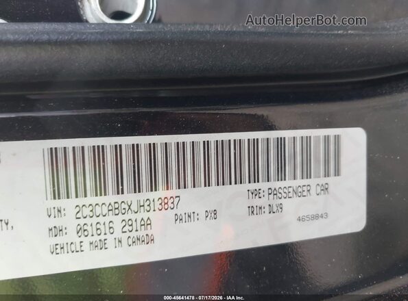 2C3CCABGXJH313837 2018 CHRYSLER 300 Бордовый Вид подкапотного пространства