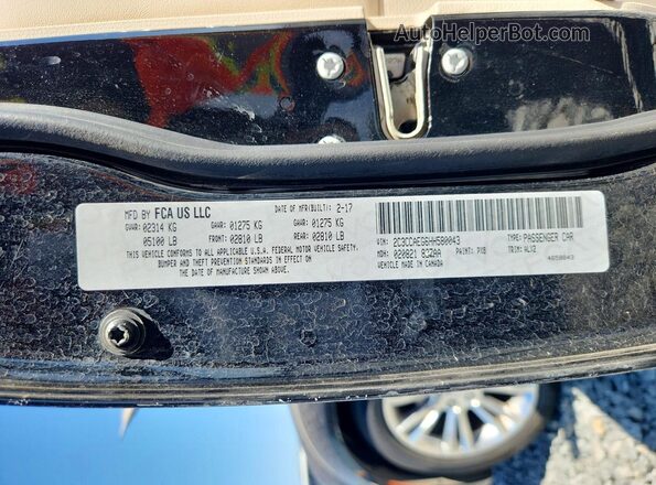 2C3CCAEG6HH580043 2017 CHRYSLER 300 Black Շարժիչի բաժամունքի տեսք
