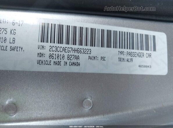 2C3CCAEG7HH663223 2017 CHRYSLER 300 Gray Engine compartment view