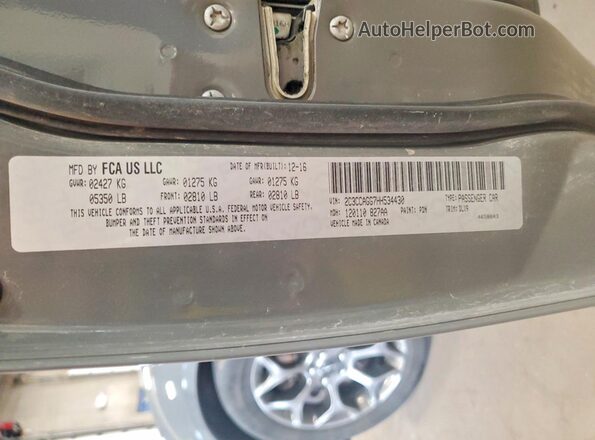 2C3CCAGG7HH534430 2017 CHRYSLER 300 Gray Vista de la etiqueta del VIN