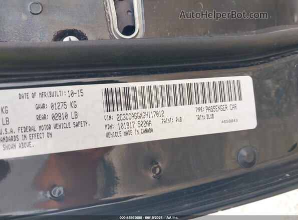 2C3CCAGGXGH117012 2016 CHRYSLER 300 Black Widok komory silnika