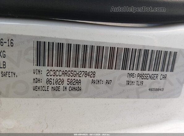 2C3CCARG5GH278428 2016 CHRYSLER 300 White ძრავის განყოფილების ხედი