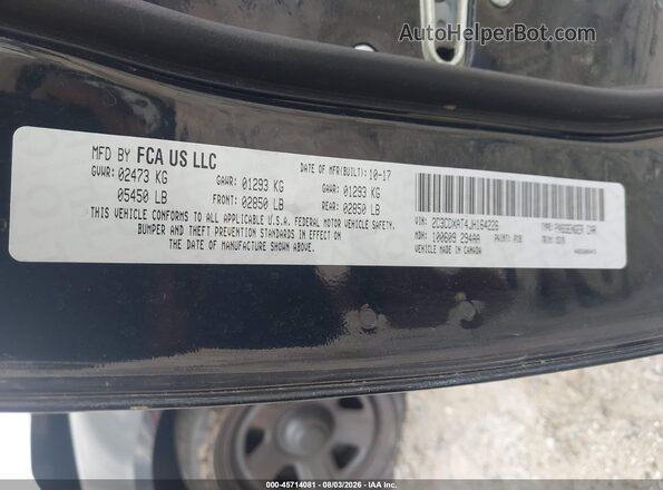 2C3CDXAT4JH164226 2018 DODGE CHARGER Black ძრავის განყოფილების ხედი
