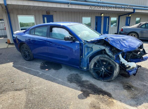 2C3CDXBG0JH329030 2018 DODGE CHARGER Blue Przód prawy