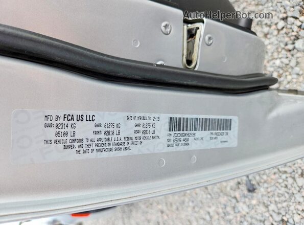 2C3CDXBG0KH625196 2019 DODGE CHARGER Gray Вид підкапотного простору