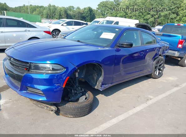2C3CDXBG0MH504848 2021 DODGE CHARGER Blue Передня ліва чверть