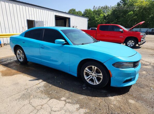 2C3CDXBG0MH510794 2021 DODGE CHARGER Синий Передняя правая четверть