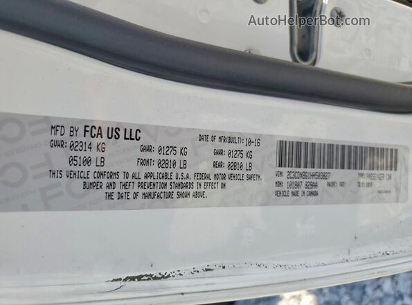 2C3CDXBG1HH503827 2017 DODGE CHARGER White Widok komory silnika