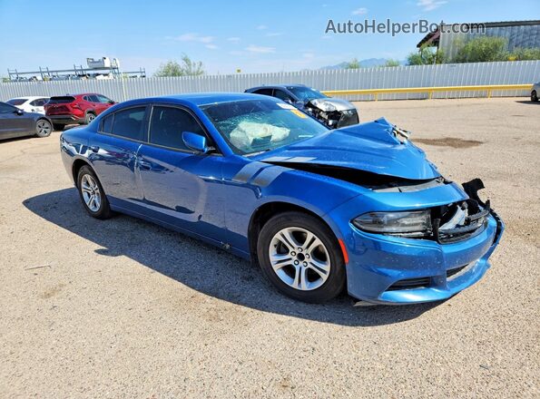 2C3CDXBG1LH153804 2020 DODGE CHARGER Синий Передняя правая четверть