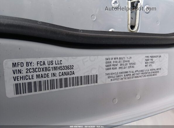2C3CDXBG1MH533632 2021 DODGE CHARGER Gray Շարժիչի բաժամունքի տեսք