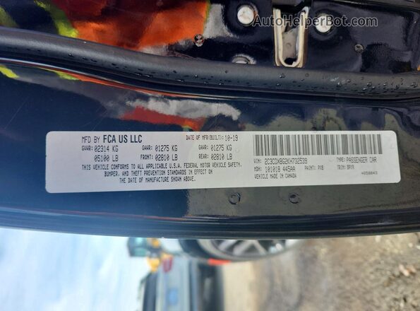 2C3CDXBG2KH732539 2019 DODGE CHARGER Black Vista del compartimento del motor