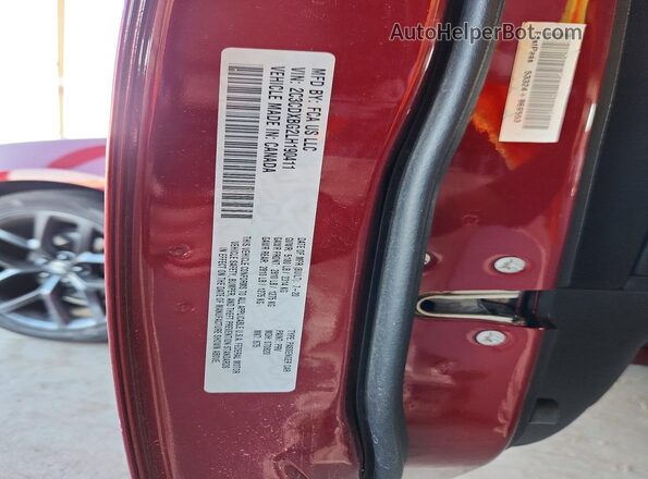 2C3CDXBG2LH190411 2020 DODGE CHARGER Burgundy Vista de la etiqueta del VIN