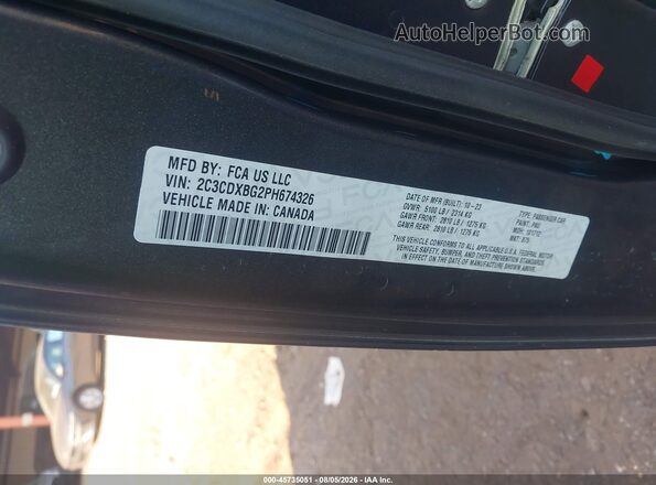 2C3CDXBG2PH674326 2023 DODGE CHARGER Black Շարժիչի բաժամունքի տեսք