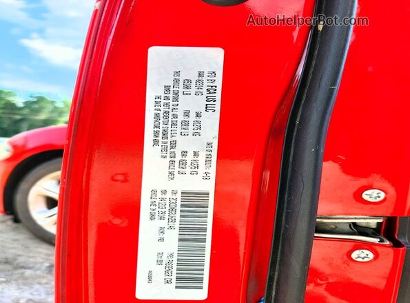 2C3CDXBG3JH291146 2018 DODGE CHARGER Красный Вид наклейки с VIN-кодом