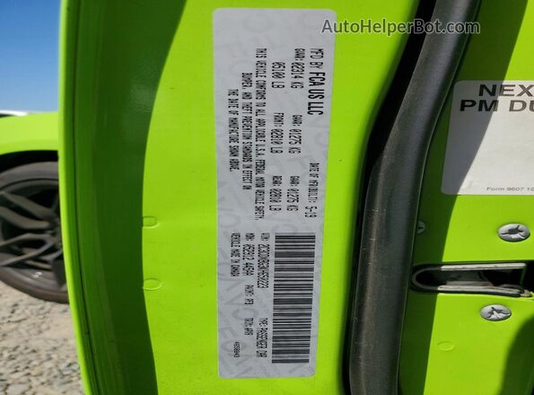 2C3CDXBG3KH650223 2019 DODGE CHARGER Green VIN კოდის სტიკერის ხედი