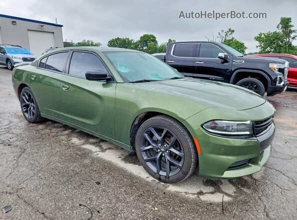 2C3CDXBG3LH158003 2020 DODGE CHARGER Green Front right
