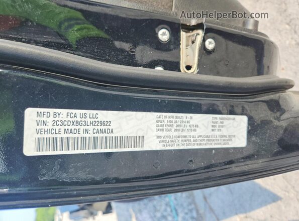2C3CDXBG3LH229622 2020 DODGE CHARGER Черный Вид подкапотного пространства