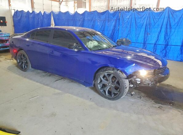 2C3CDXBG4LH248437 2020 DODGE CHARGER Синий Передняя правая четверть