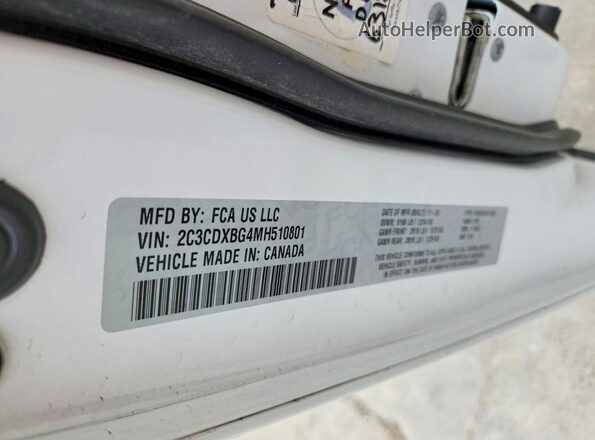 2C3CDXBG4MH510801 2021 DODGE CHARGER White ძრავის განყოფილების ხედი