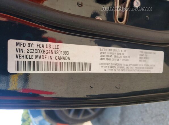 2C3CDXBG4NH201993 2022 DODGE CHARGER Черный Вид подкапотного пространства