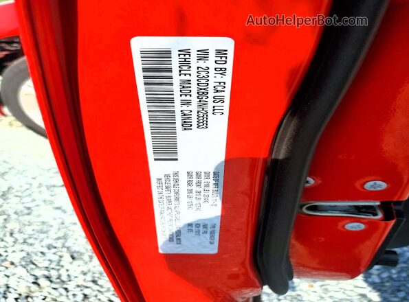 2C3CDXBG4NH255553 2022 DODGE CHARGER Red VIN sticker view