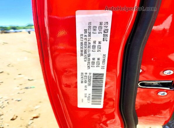 2C3CDXBG5KH720501 2019 DODGE CHARGER Red VIN კოდის სტიკერის ხედი