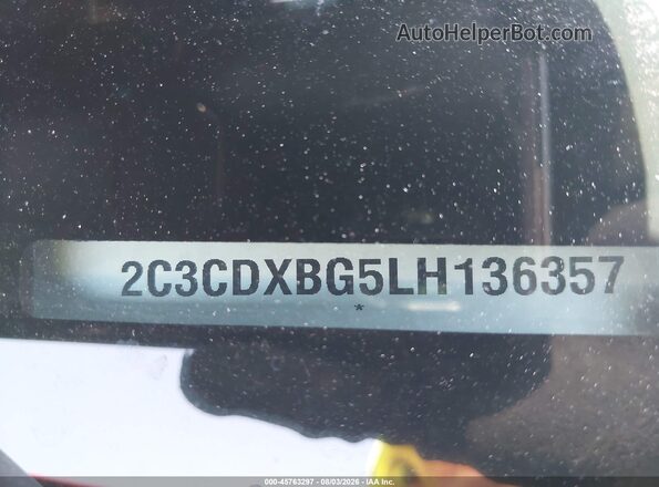 2C3CDXBG5LH136357 2020 DODGE CHARGER Maroon ძრავის განყოფილების ხედი