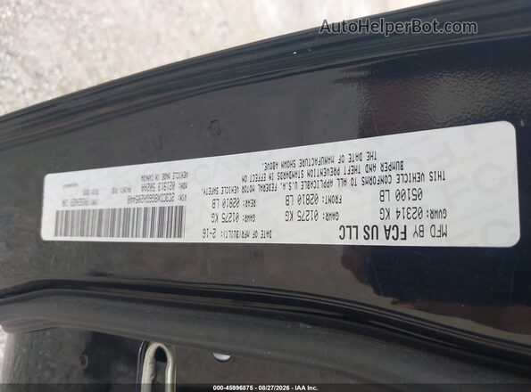2C3CDXBG6GH205448 2016 DODGE CHARGER Black Вид підкапотного простору