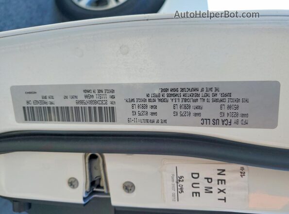 2C3CDXBG6KH758609 2019 DODGE CHARGER Белый Вид подкапотного пространства